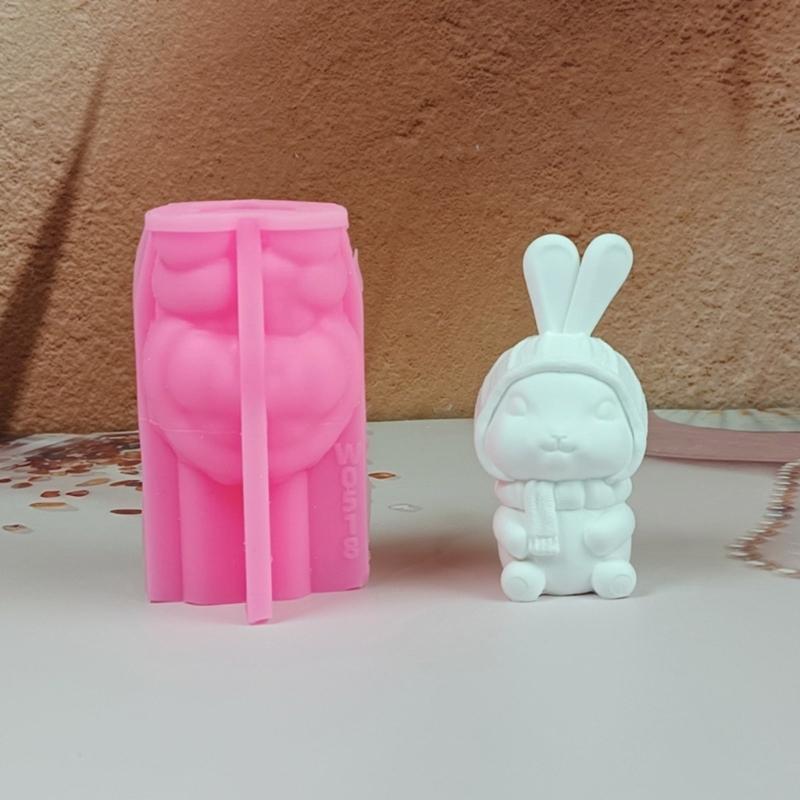 Bunnies Animal Silicone Molds for Candle Soap Candy Chocolate Molds Cement Gypsum Silicone Molds for Home Decoration