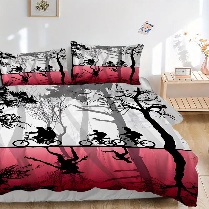 Bicycles Forest Print 3Pcs Bedding Setduvet Cover With 2 Bedropillowcase Home Birthday Gift