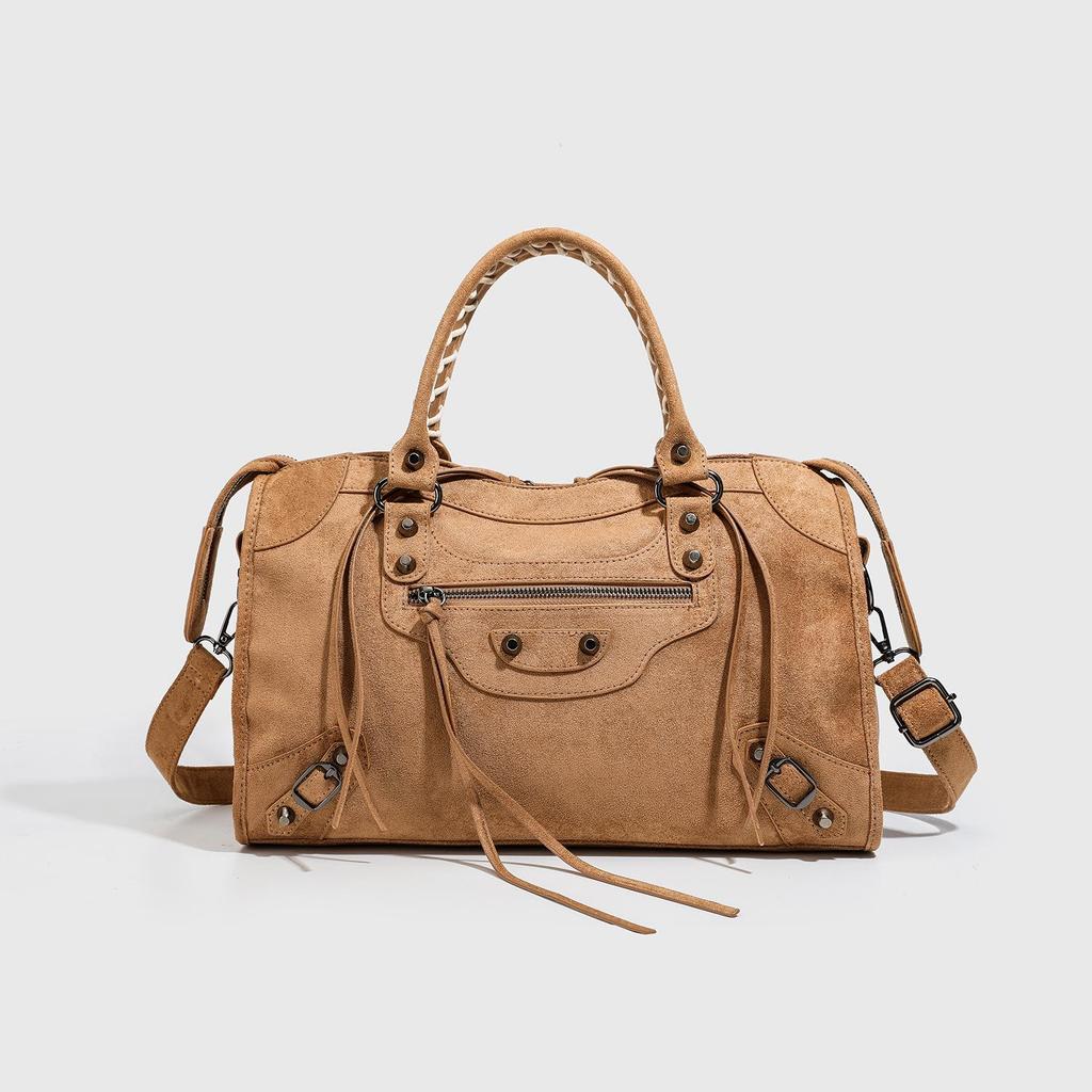 Modna zamszowa torba motocyklowa: Wszechstronna torebka i listonoszka dla kobiet