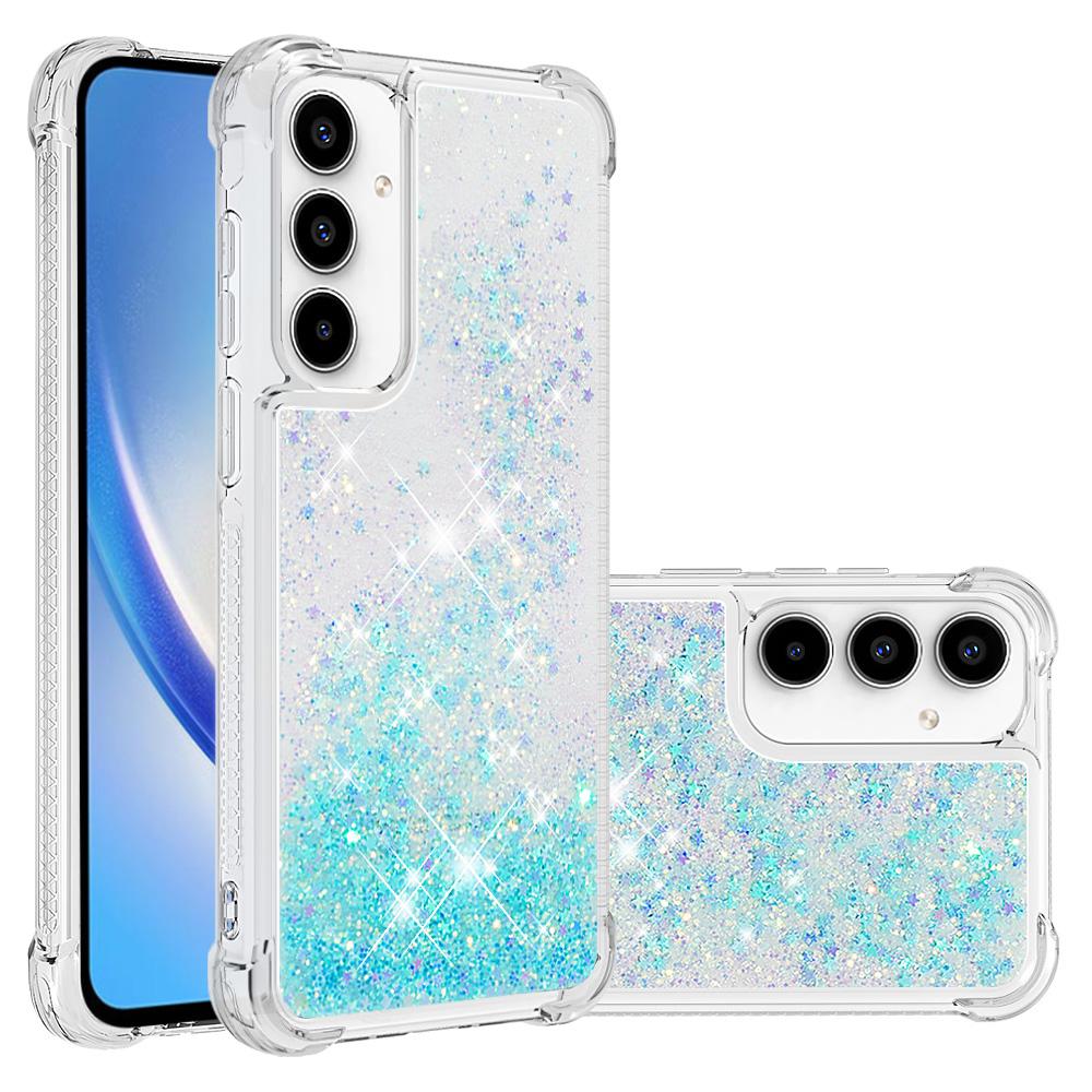 

For Samsung Galaxy A36 5G TPU Case Glitter Quicksand Shockproof Phone Back Cover Blue/Pentagram