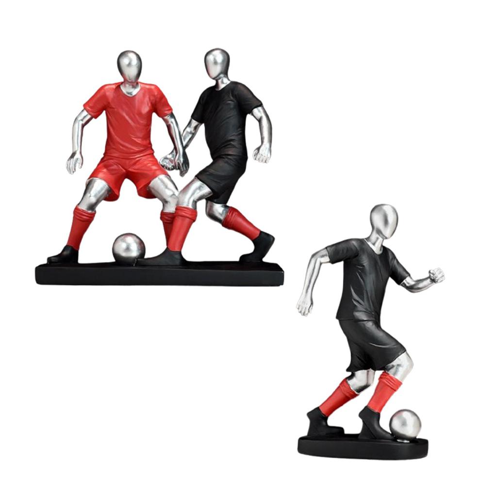 Resin Figurine Football Player Statue Birthday Gift Decorative Crafts Tabletop