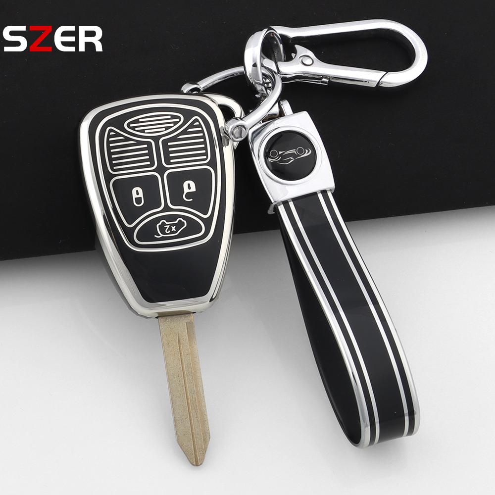 Soft Tpu Shell Fob Holder For Jeep Wrangler Compass Patriot Liberty Chrysler 300 Pt Dodge Jcuv Caliber Nitro Car Key Case Cover
