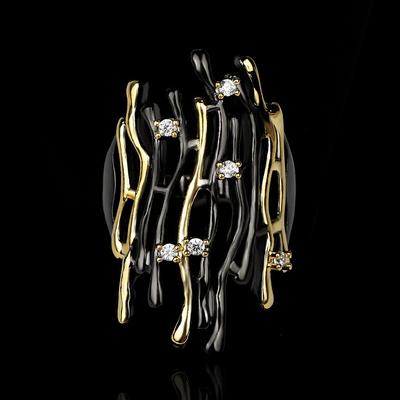 Creative Women's Ring Two-color Geometric Hollow Ring Irregular Branch Shape Jewelry Fashion Party Gift Wedding Engagement Rings