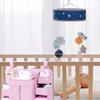 Baby Crib Hanging Organizers 6 Compartments Large Zippered Pocket Durable Fabric Nursery Storage Solution