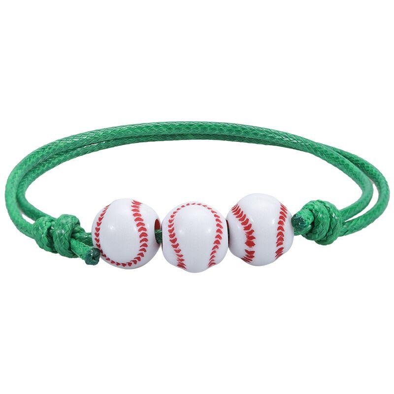 Sport Bracelet Charm Leather for Women Men Lovers Weave Braided Bangle Adjustable Football Basketball Baseball Ball Jewelry