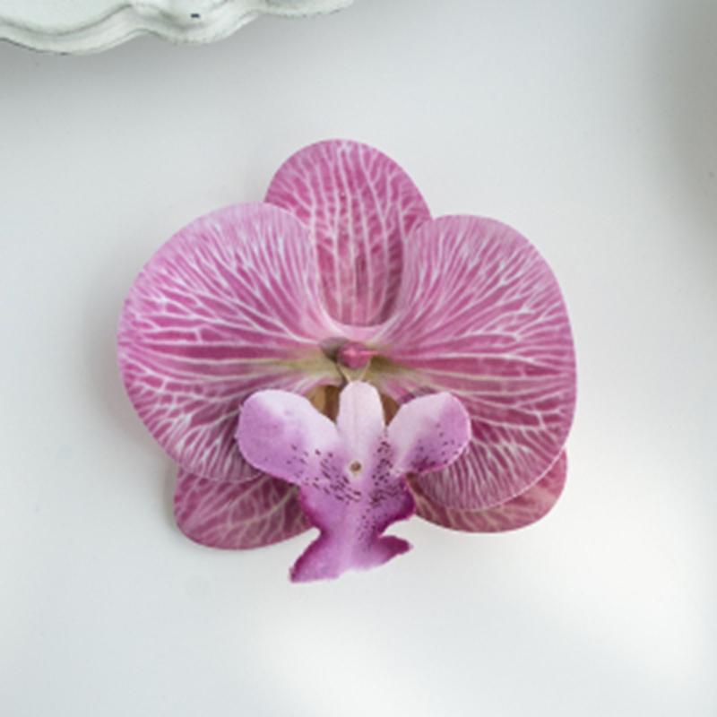 50/100PC Artificial Flowers Butterfly Orchid DIY Home Festival Wreath Wedding Bride Accessories Headgear Hair Clip Birthday Gift 50pcs сливовый