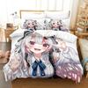 3D Anime Kawaii Nakiri Ayame Printed Bed Set Duvet Cover Pillowcase Bedding Set Bed Linen Sheet Quilt Cover Full Queen King Size