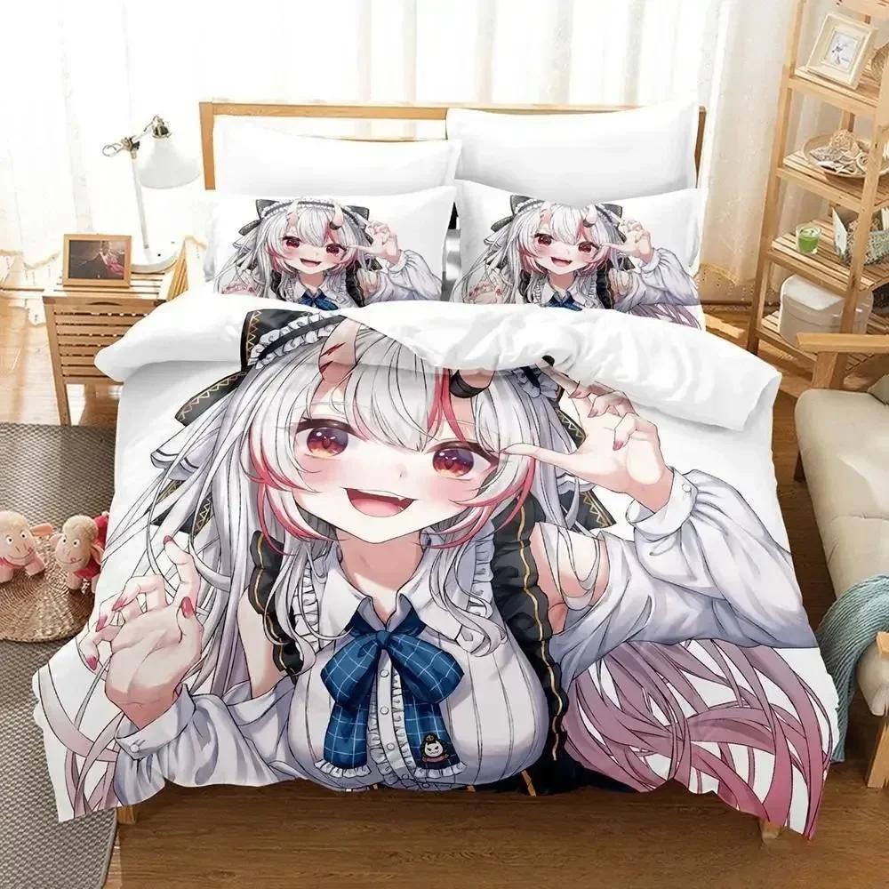 3D Anime Kawaii Nakiri Ayame Printed Bed Set Duvet Cover Pillowcase Bedding Set Bed Linen Sheet Quilt Cover Full Queen King Size
