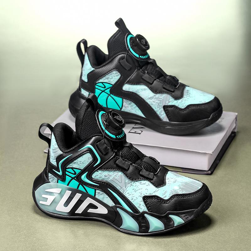 2025 Autumn/Winter Boys' Leather Sports Shoes with Velvet, Kids' Running and Basketball Sneakers
