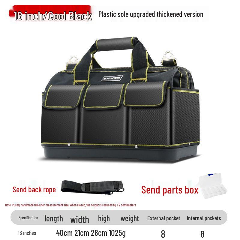 Durable Canvas Multifunctional Handbag with Plastic Bottom for Electricians