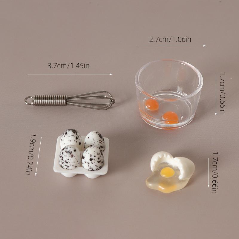 Pretend Play Toy Set, Miniature 1:12 Dollhouse Kitchen Egg Frying Pan Scene Props