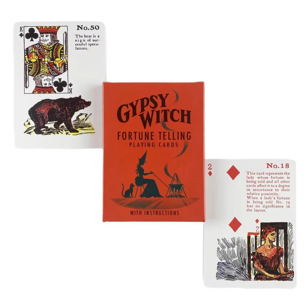 Carte da Gioco da Cartomanzia Strega Gitana Mazzo di Tarocchi Giochi di Carte Oracolo Gioco per Famiglia Divertente Classico Gioco da Tavolo del Destino Altare
