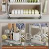 Kitchen Dish Drying Rack 2/3 Tiers Kitchen Utensils Storage Rack Bowls Knife Fork Pot Holder Dinnerware Storage Rack