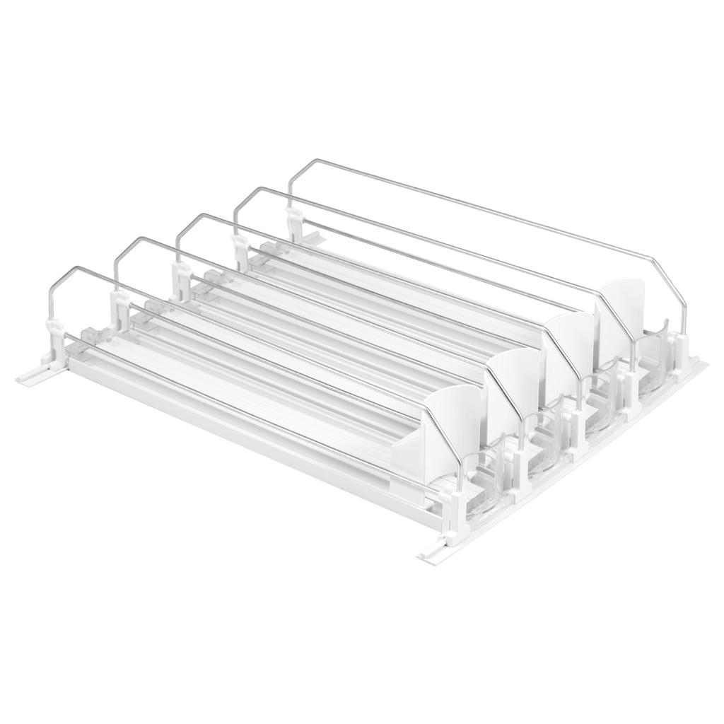 Drink Organizer for Fridge Self-Sliding Soda Can Dispenser with Locking Design 3 Rows Fridge Drink Dispenser Adjustable Width