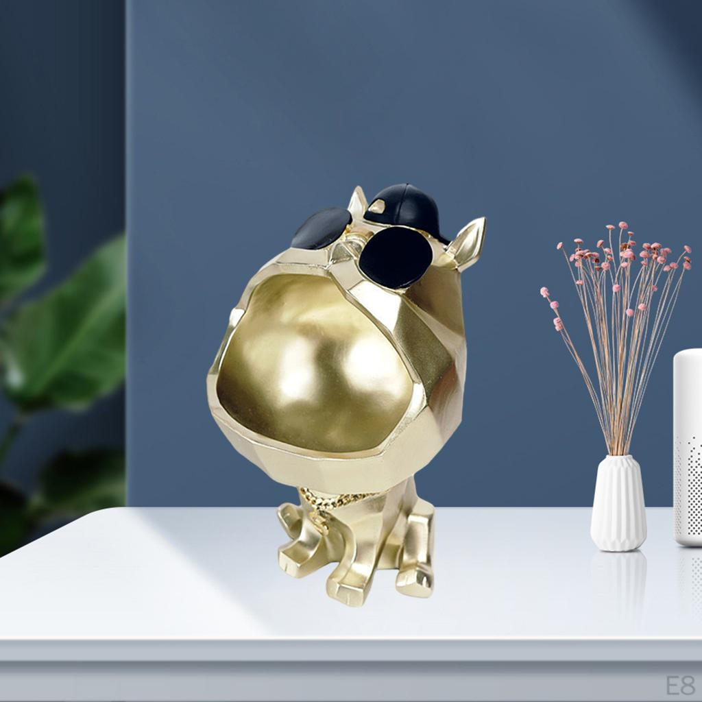 Dog Figurine Storage Box Statue Resin Sculpture, Sundries Container for Home Table, Bedroom, Study,