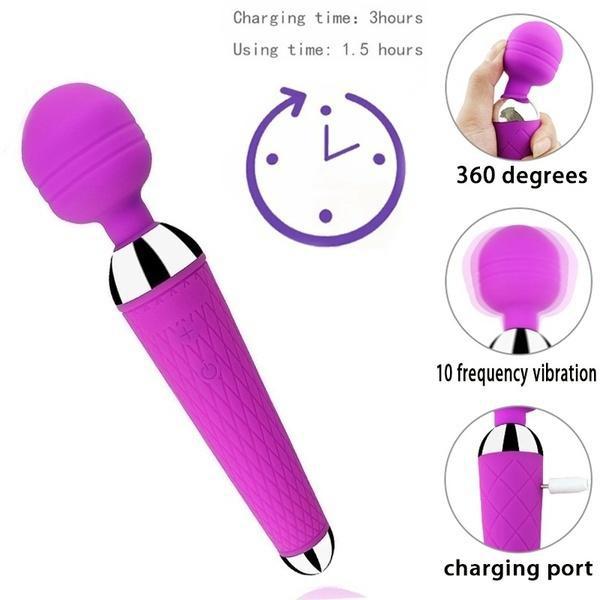 Multi-Speed Powerful Magic Wand Vibrator USB Charge AV Stick Female G Spot Massager Clitoris Stimulator Adult Sex Toys for Woman