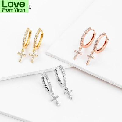 Pendientes de aro con colgante de cruz de moda lindos Sipengjel Accesorios de personalidad Pendientes colgantes Para mujeres Regalos de amistad Joyería
