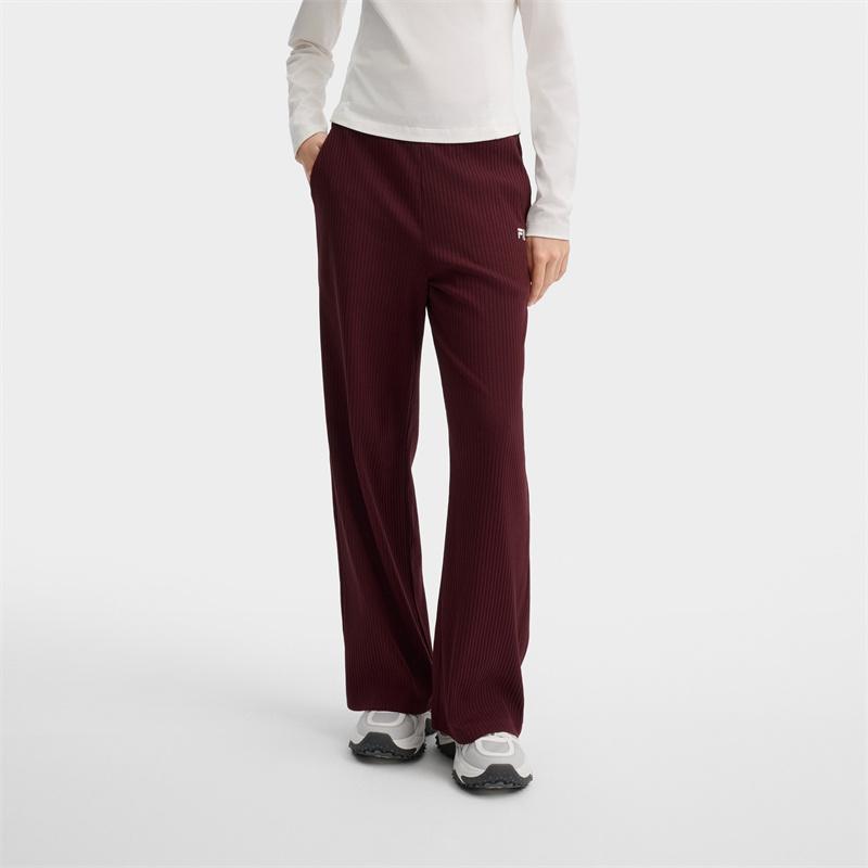 New FILA Knitted Sports Pants Women's Brewed Red F11W439613FWI