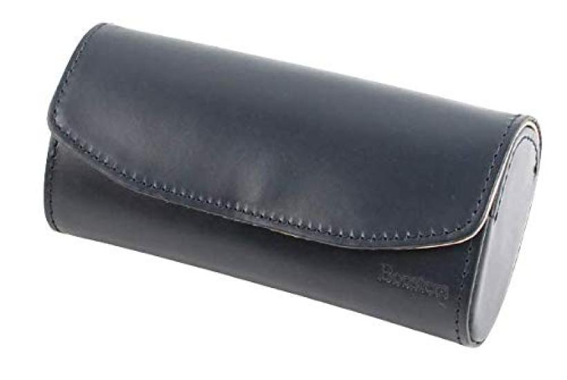 Stylish Hard Eyeglass Genuine Large Reading Glasses Blue Gray [Boosters] Case, Leather, Size, Case,