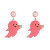 European Trendy Simple Halloween Ghost Earrings for Women Personality Rice Bead Pearl Stud Earrings Creative Popular Accessories