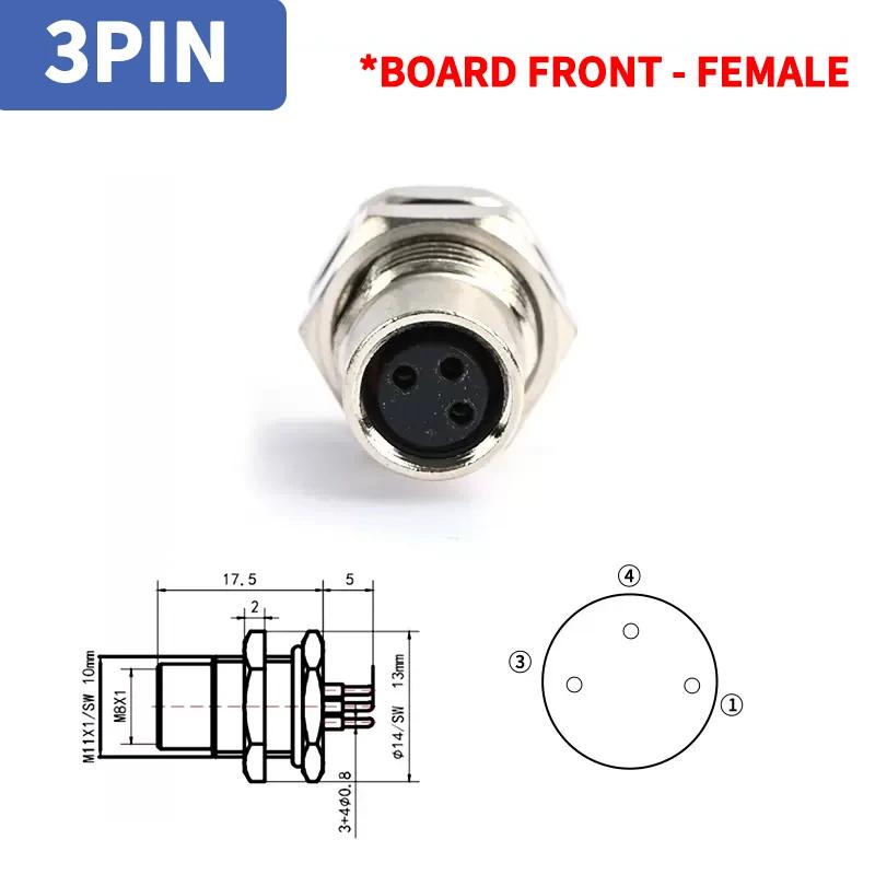 M8 waterproof connector - 3P4P male female M8 waterproof aviation plug socket sensor cable connector