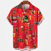 Camisetas Festival de Cerveza Harajuku para Hombre Estampado 3D Manga Corta Verano Estilo Hawaiano Playa Tops de Botón Único Solapa