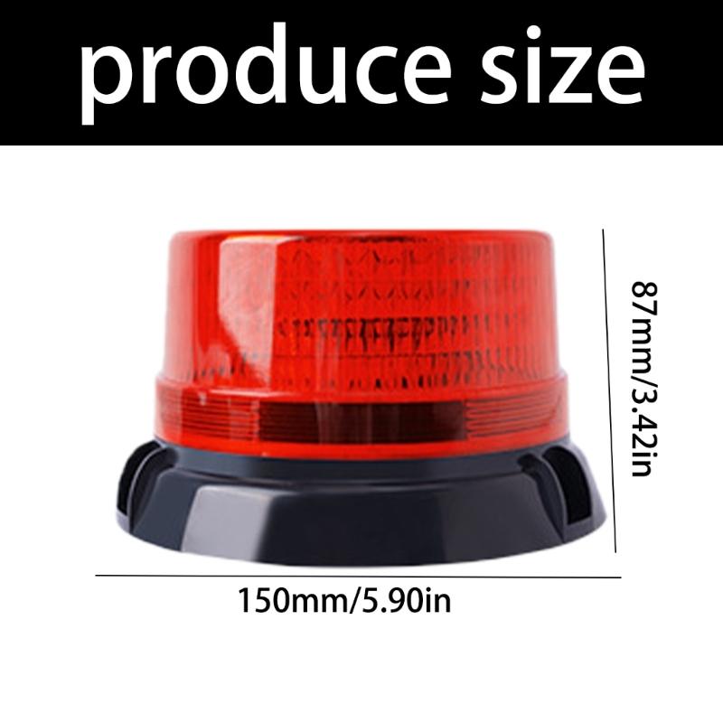 Solar Powered Vehicle Emergency Light High Brightness LEDs Warning Light Waterproof Design Magnetic Mount 2 Light Modes