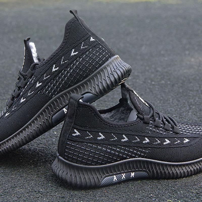 Baumwollschuhe Herren Plüsch Verdickt Warm Herren Rutschfest Weiche Sohlen Leicht Herbst und Winter Sportliche Freizeitschuhe Winter