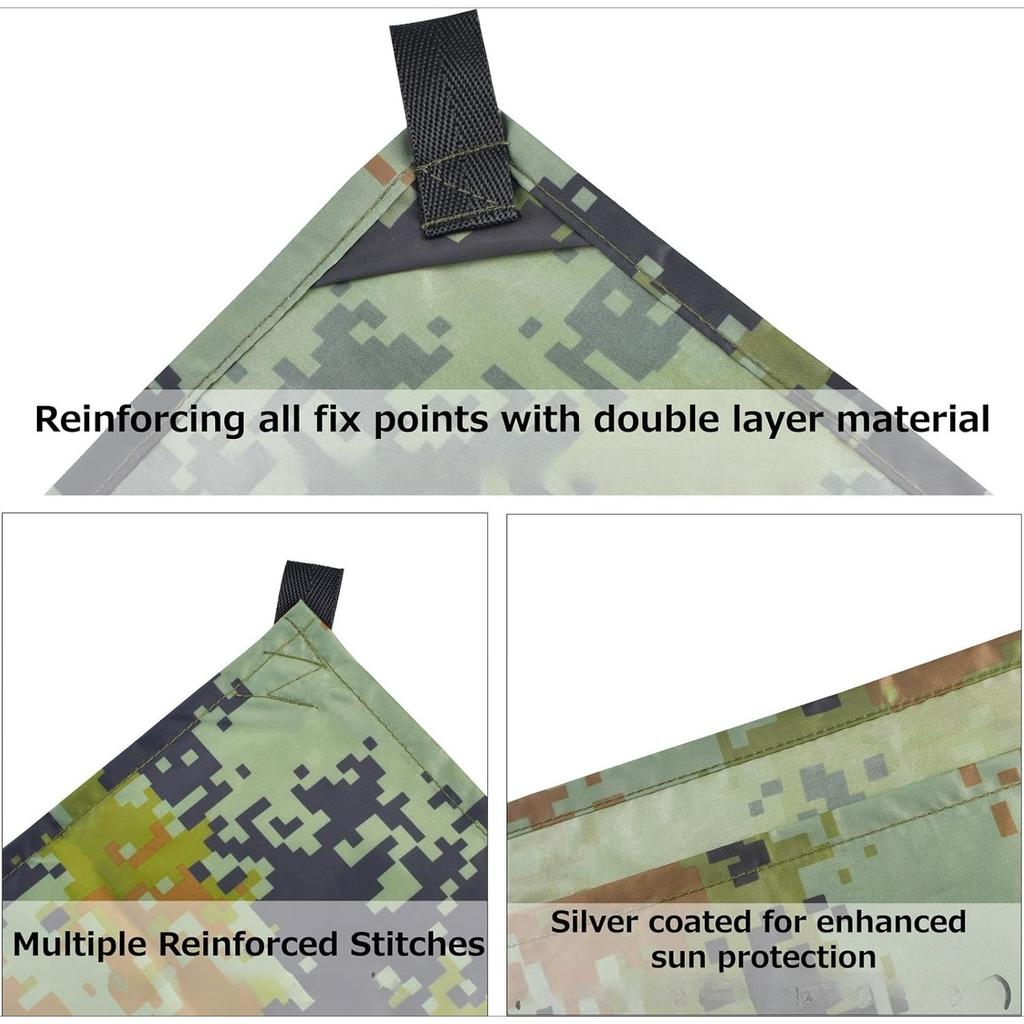 Camping square canopy, shelter tent, sunshade umbrella fabric, picnic mat, suitable for outdoor hiking and beach camping