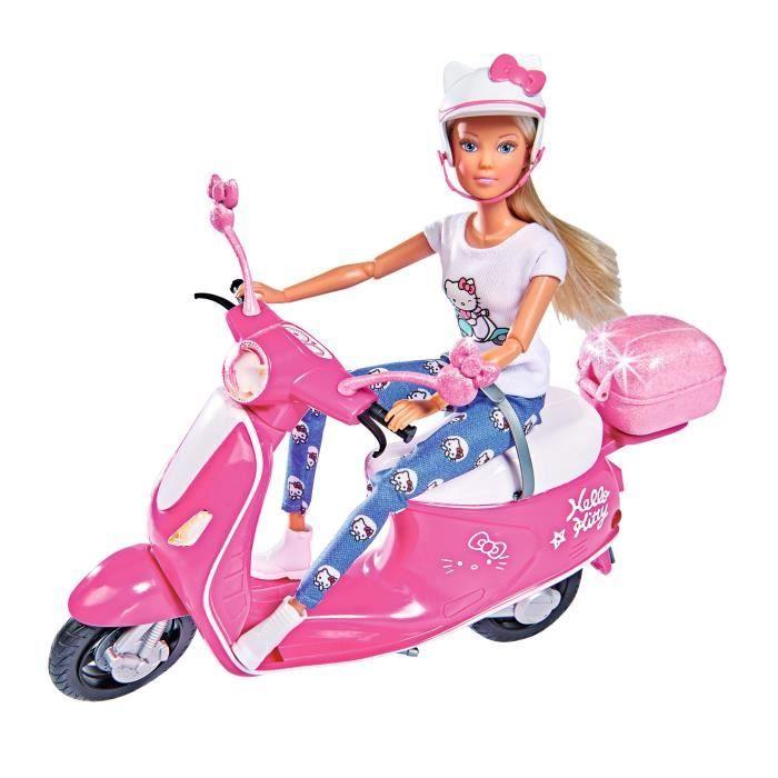 Poupée Steffi Love Sur Scooter Hello Kitty - Simba.Dickie.Group - HK SL SCOOTER - 29cm - Rose