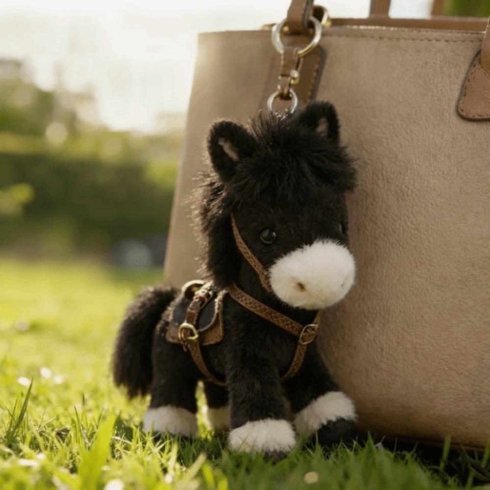 Mini Pony Stuffed Animal Pendant Cartoon Style Plush Pony Keychain New Year Gift