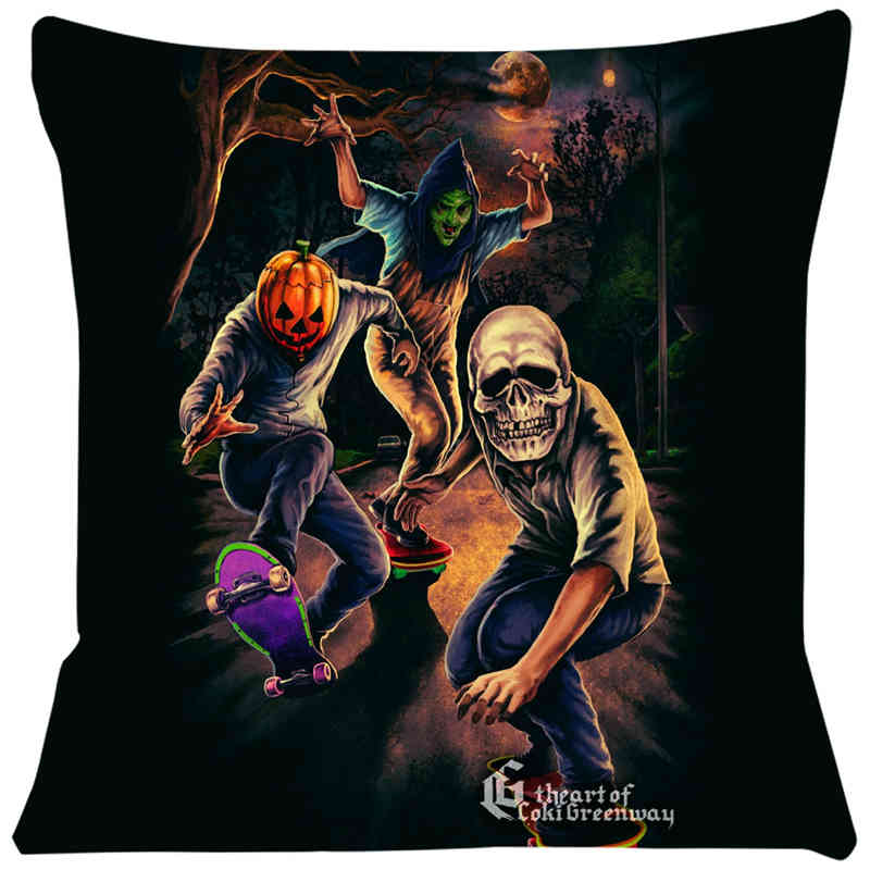 Halloween Iii Cushion Cover Comfortable Short Plush Pillow Cases Chair Car Sofa Pillow Cover Home Decorative Sj-325