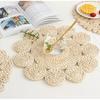 Round Woven Placemat 15 Inch Braided Straw Table Mat for Dining Table Farmhouse Home Decor