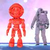 3D Printed Astronaut Skeleton Articulating Toy Figure Tris Color