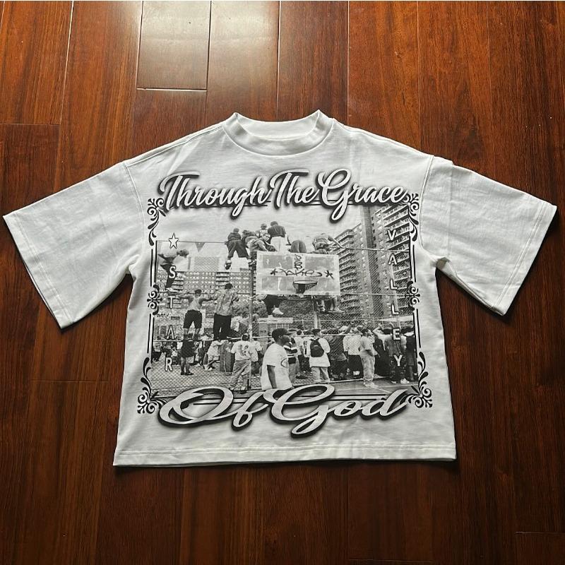 Streetwear Vintage T-Shirts Y2K Kleidung Herren Damen Harajuku Hip Hop Cartoon Grafik Übergroße T-Shirts Baumwolle Kurzarm Tops