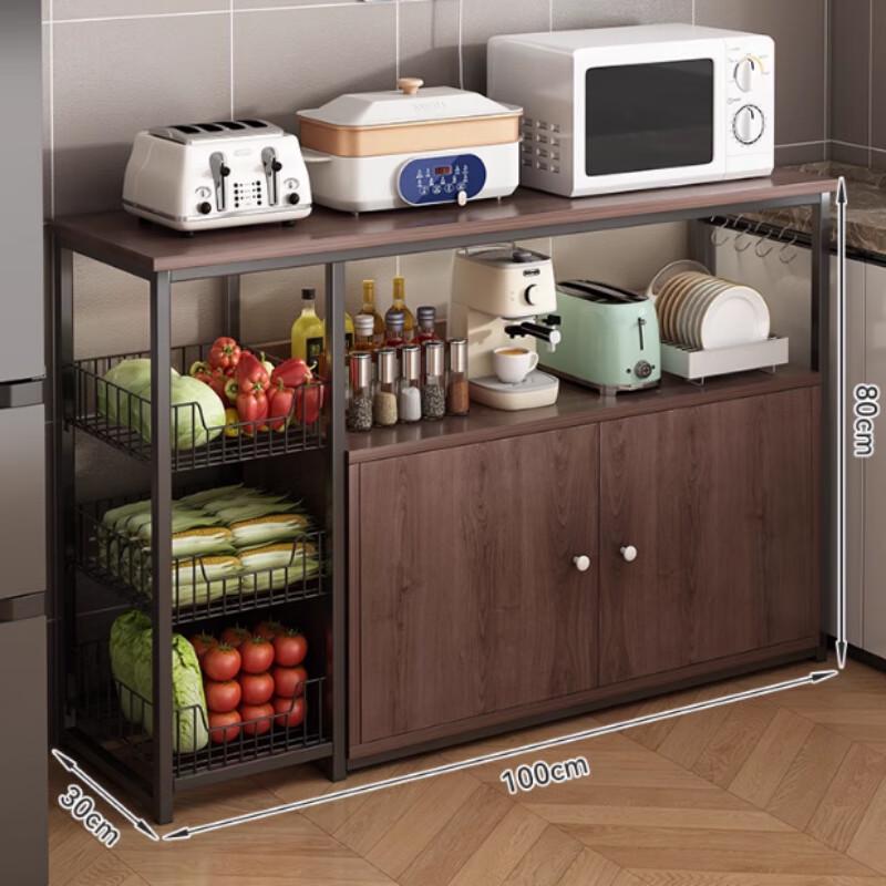 Yunshuang Kitchen Storage Rack with Microwave Cabinet