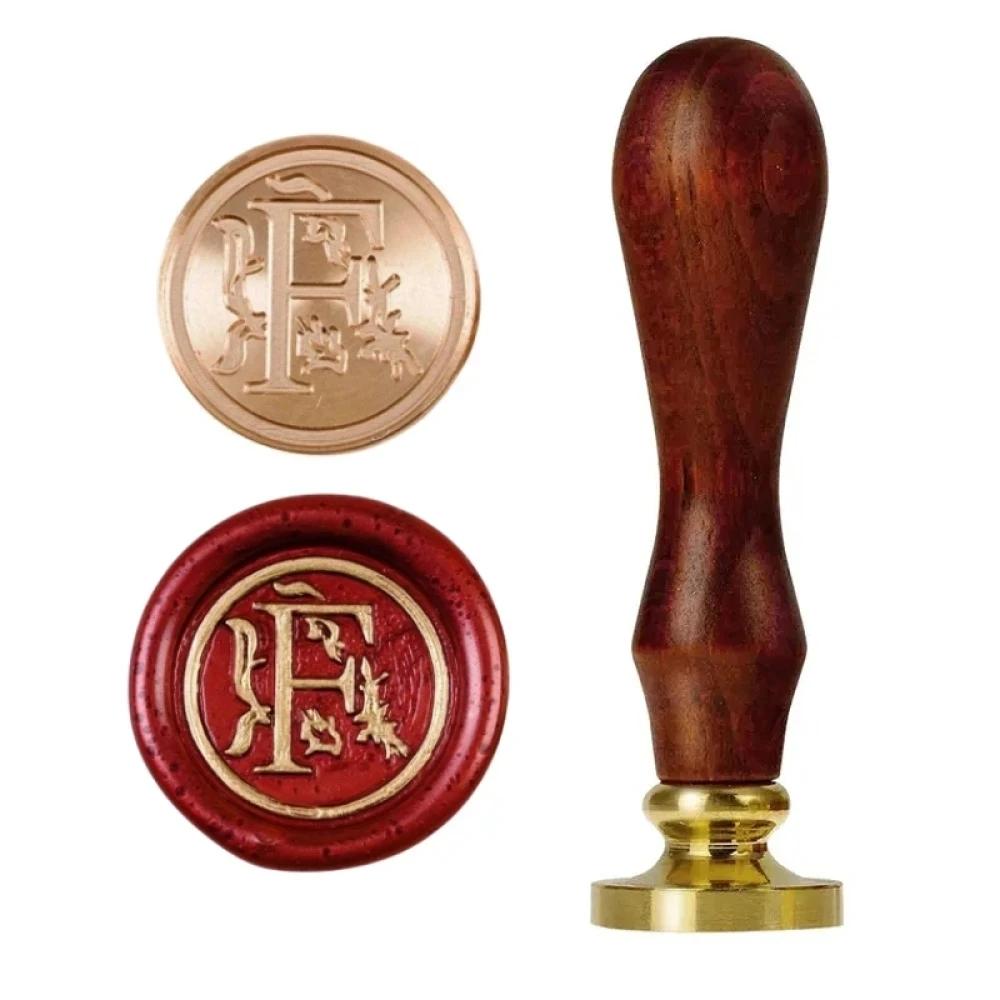 1set 26 Letter A-Z Wax Seal Stamp with Wooden Handle, Wax Seal Paint Copper Head for Envelope Gift Invitation Card Sticker