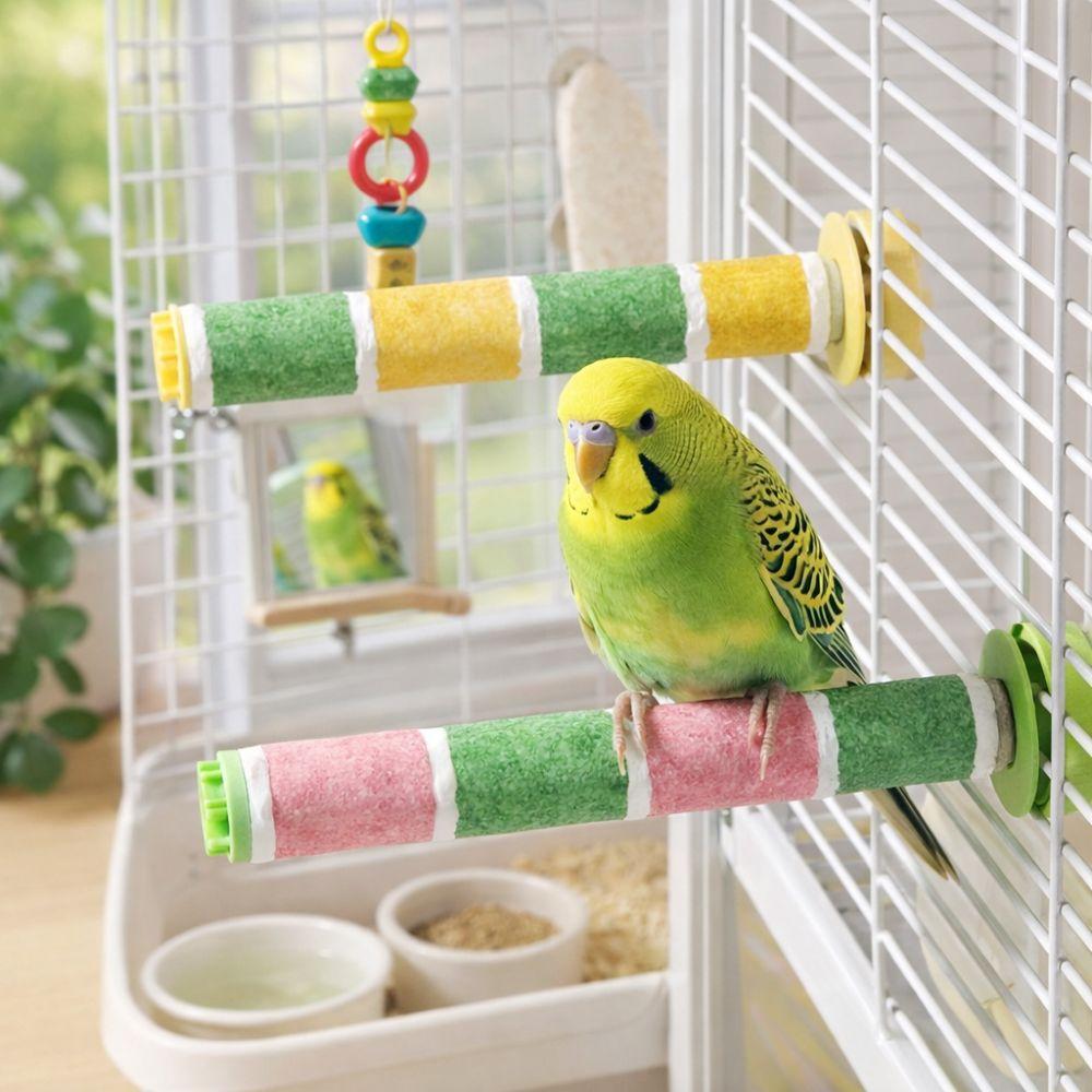 Frosted Parrot Perching Station Rack Non-slip Wear-resistant Parrot Grinding Stand Bite Resistant Stable Parrot Standing Stick