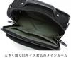 SiNCERO Men's Horizontal Shoulder Bag, B5 Size, 2-Way, with Handle, wr-1217 (BlackBlack)