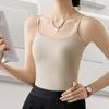 Pearl Strap Camis Women Solid Color U Neck Crop Tops Fashion Padded Tube Top Female Sleeveless Camisole