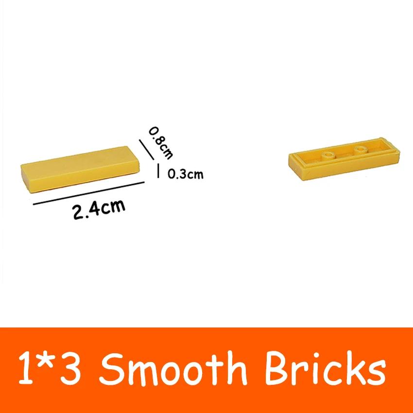 100PCS 63864 Dimension 1x3 Blocks Flat Tile MOC Assemble Particles Smooth 1*3 Construction Bricks DO IT YOURSELF Learning Creativity Toy ideal for