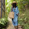 European & American Cotton Print Loose Beach Cardigan Cover-Up