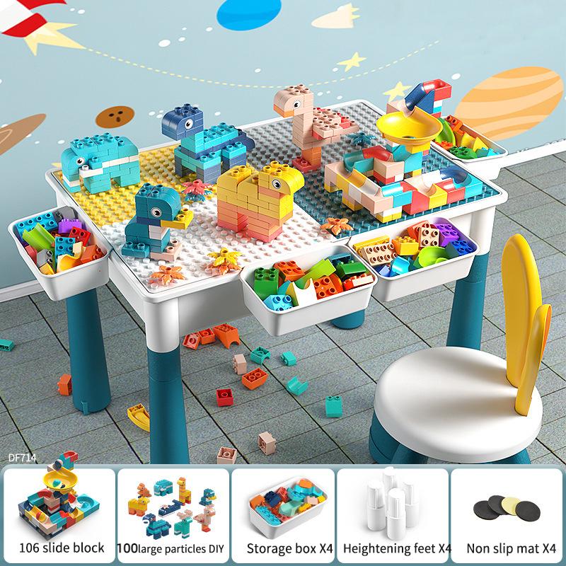 

Блоки Мульти Строительство Функциональный Ящик для Хранения Стол Стул Развивающие Игрушки Дети OneChair