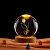 Tulip Crystal Ball Night Light with Solid Wood Base - Creative Student Birthday or Graduation Gift