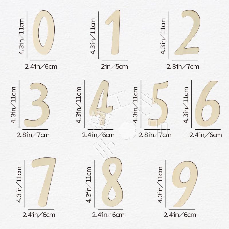 Wooden Baby Milestone Photo Props - English Numbers & Months