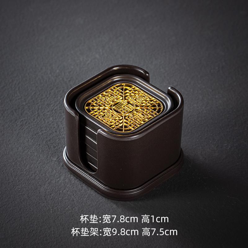 Electric Wood Tea Cup Mat Circular Japanese Retro Zen Tea Ceremony Kung Fu Teacup Holder Desktop Insulation Mat Tea Holder