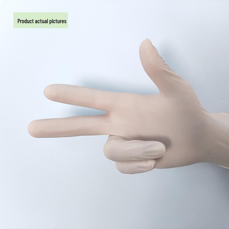 Powder-Free Thickened Latex Gloves - High Elasticity, Food-Grade, Industrial, Beauty, and Labor Protection. L