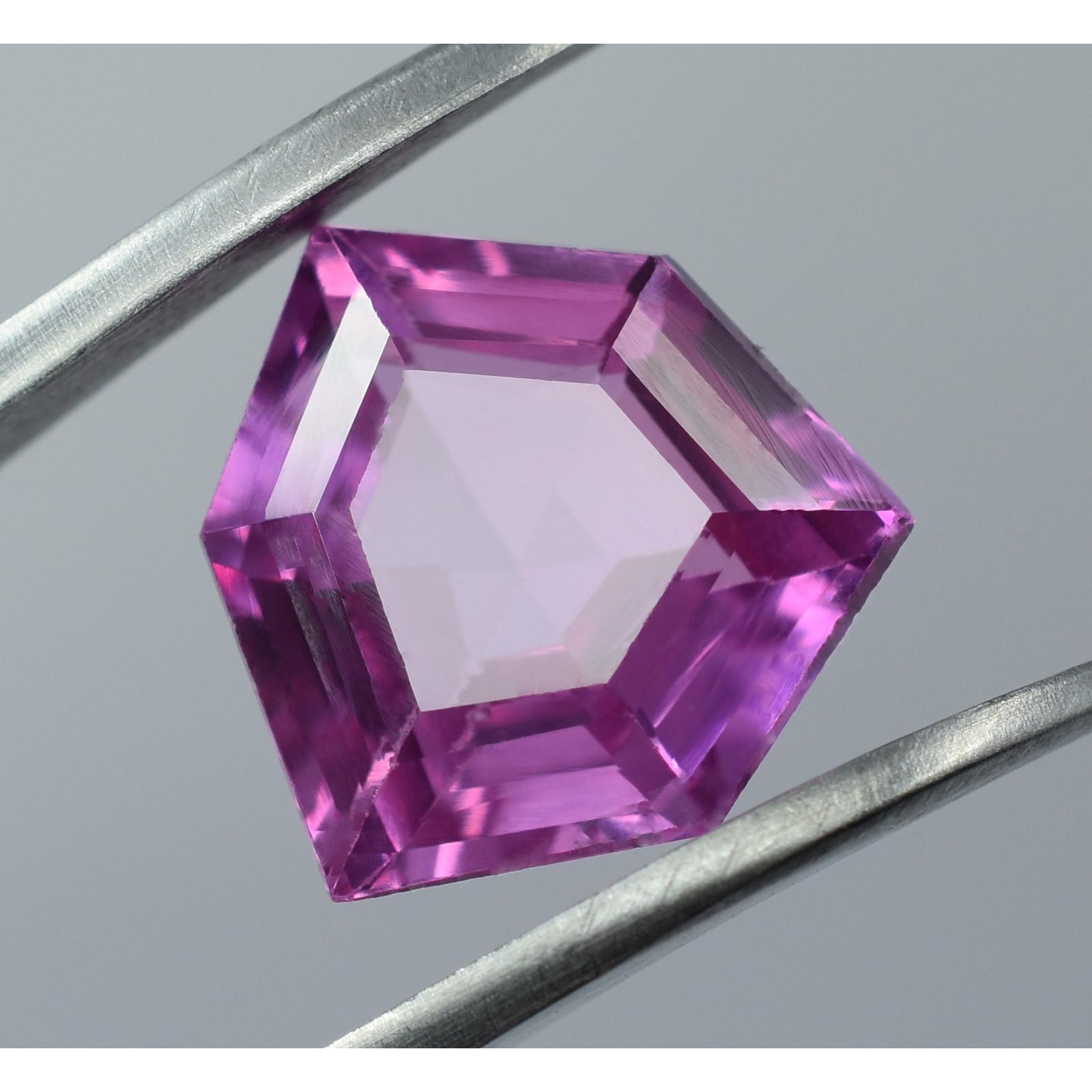 

Ceylon Sapphire Pink Natural CERTIFIED 7.40 Ct Fancy Cut Loose Gemstone S-256 12.1 mm approx рожевий