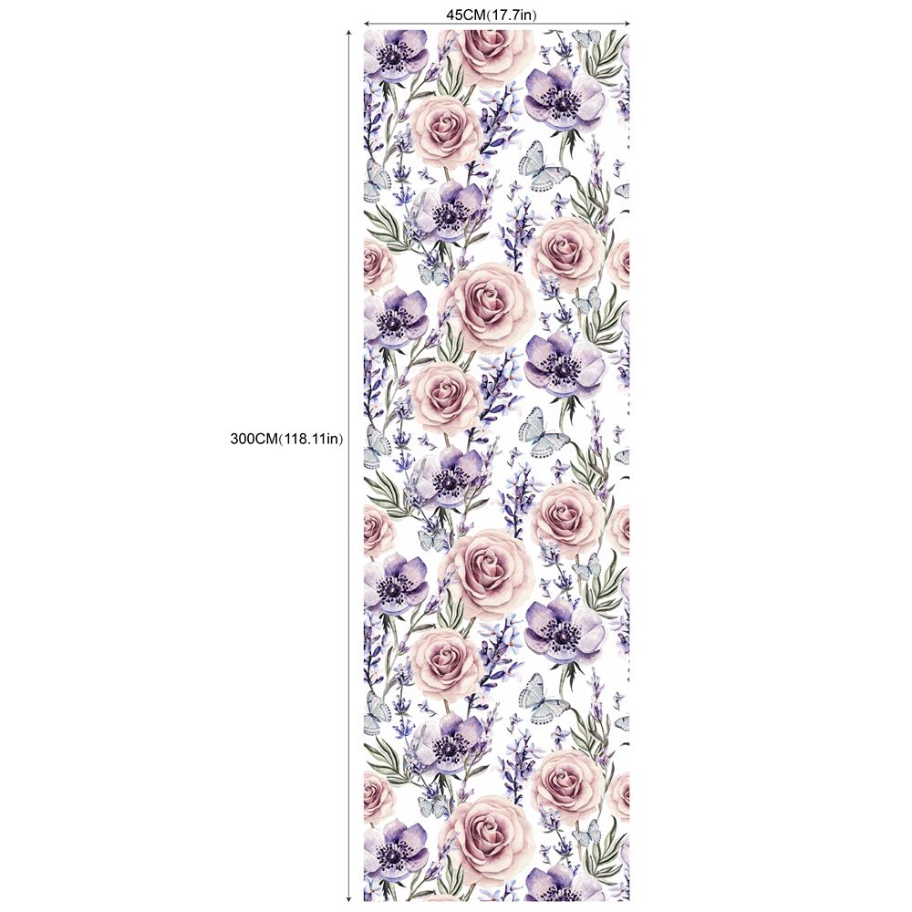 Chinesisch Rot Floral Abziehen und Aufkleben Tapete Abnehmbares Vinyl Selbstklebende Wandrenovierungsaufkleber Heimdekor Tapeten