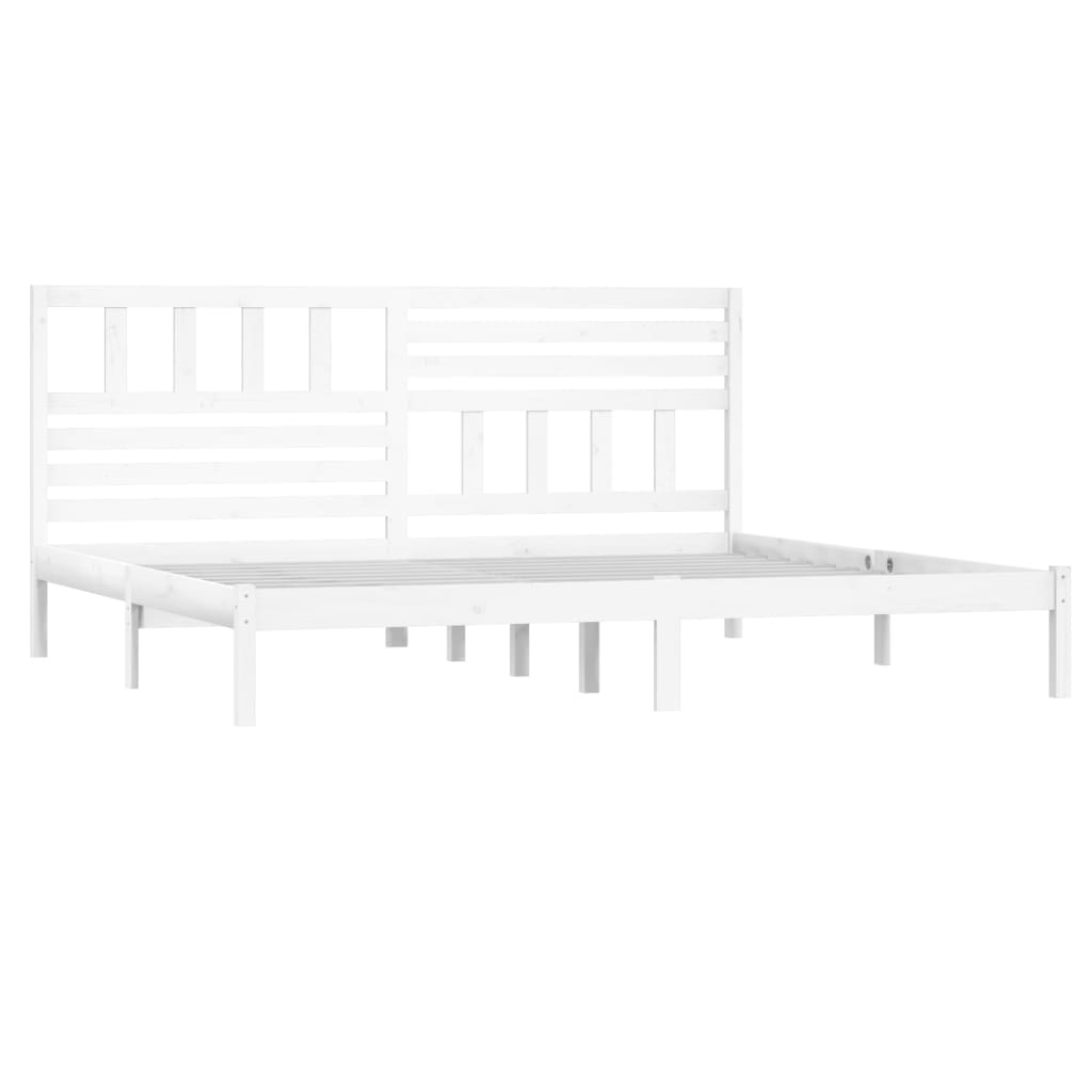 Solid Wood Bed White Pine 200x200 cm